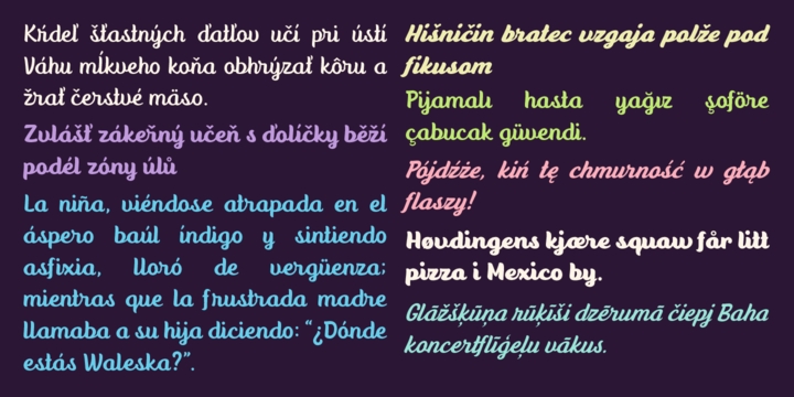 Przykład czcionki Anyelir Script Italic